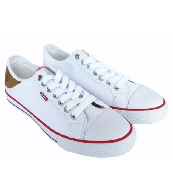 white levi's canvas shoes